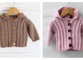 Baby Cabled Jacket with Hood Free Knitting Pattern
