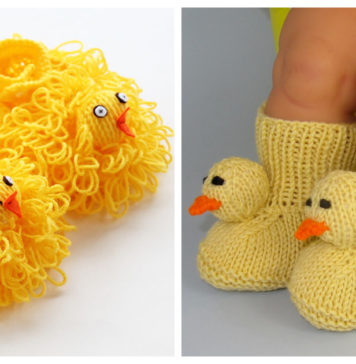 Baby Chick Booties Free Knitting Pattern