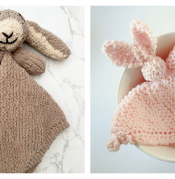 Easy Bunny Lovey Blanket Free Knitting Pattern