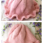 Flat Knit Baby Sun Hat Free Knitting Pattern