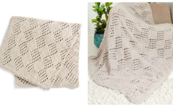 Harlequin Eyelet Blanket Free Knitting Pattern