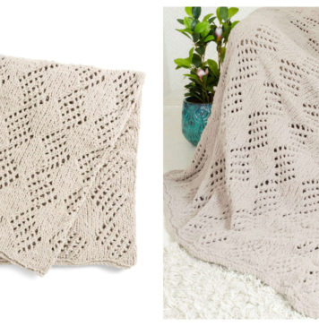 Harlequin Eyelet Blanket Free Knitting Pattern