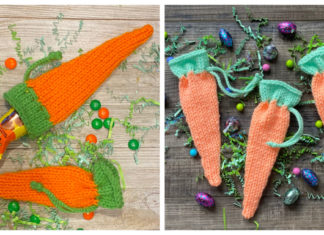 Little Carrot Pouch Free Knitting Pattern