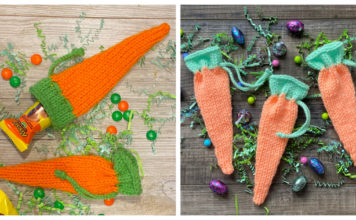 Little Carrot Pouch Free Knitting Pattern