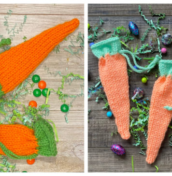 Little Carrot Pouch Free Knitting Pattern
