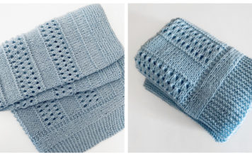 Ridges and Lace Baby Blanket Free Knitting Pattern