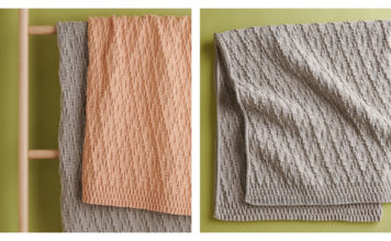 Diamond and Dot Blanket Free Knitting Pattern