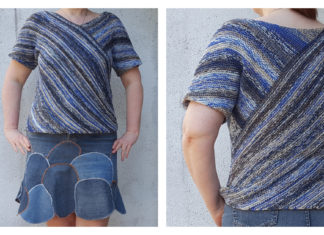 Garter Stitch Bias Top Free Knitting Pattern