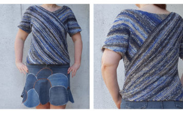 Garter Stitch Bias Top Free Knitting Pattern