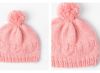 Helena Heart Newborn Hat Free Knitting Pattern