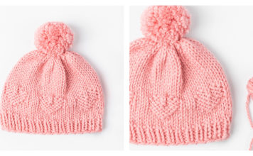 Helena Heart Newborn Hat Free Knitting Pattern
