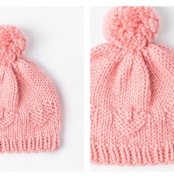Helena Heart Newborn Hat Free Knitting Pattern