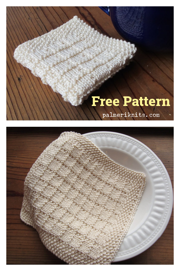 Square Tile Washcloth Free Knitting Pattern
