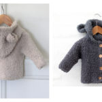Teddy Hooded Baby Jacket Free Knitting Pattern