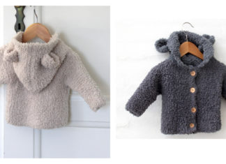 Teddy Hooded Baby Jacket Free Knitting Pattern