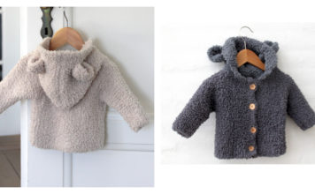 Teddy Hooded Baby Jacket Free Knitting Pattern