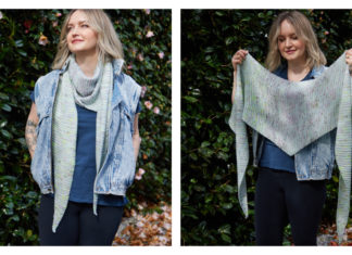 April Shallow Triangle Scarf Free Knitting Pattern