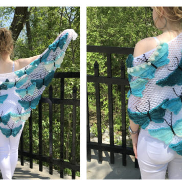 Blue Butterfly Shawl Knitting Pattern