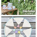 Trellis Triangle Bunting Free Knitting Pattern