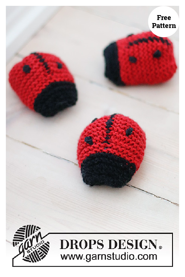 Ladybug Pacifier Clip Free Knitting Pattern