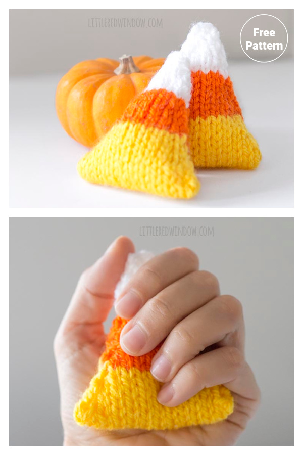 Candy Corn Creature Free Knitting Pattern