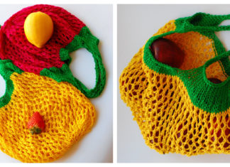 Lemon and Strawberry Bag Market Duo Free Knitting Pattern