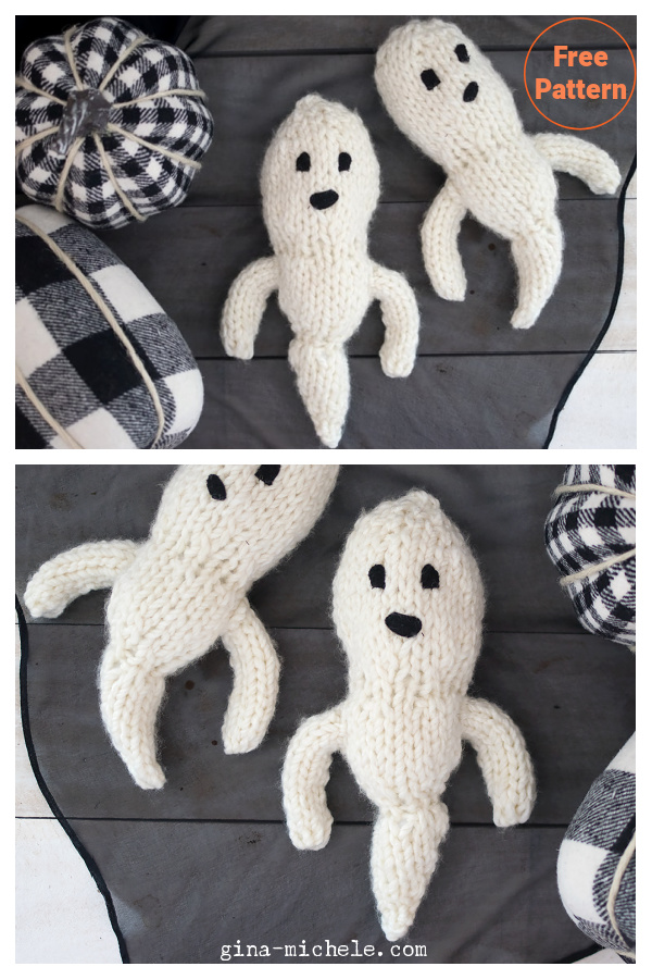 Ghosty Emoji Free Knitting Pattern
