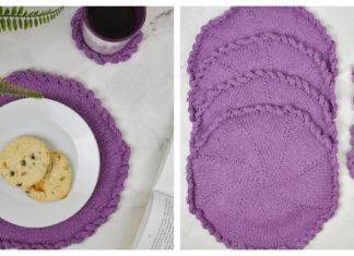 Scallop Placemats and Coasters Free Knitting Pattern