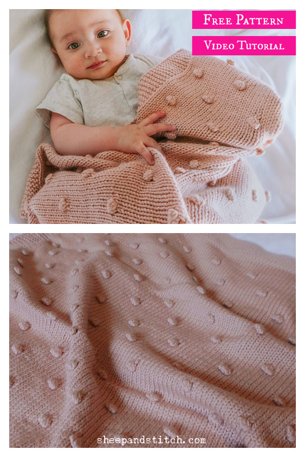 Baby Bobble Blanket Free Knitting Pattern and Video Tutorial