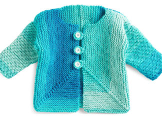 Mitered Square Baby Jacket Free Knitting Pattern
