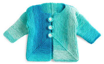 Mitered Square Baby Jacket Free Knitting Pattern
