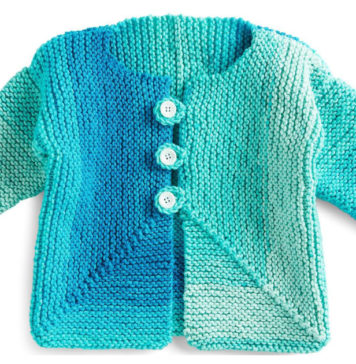 Mitered Square Baby Jacket Free Knitting Pattern