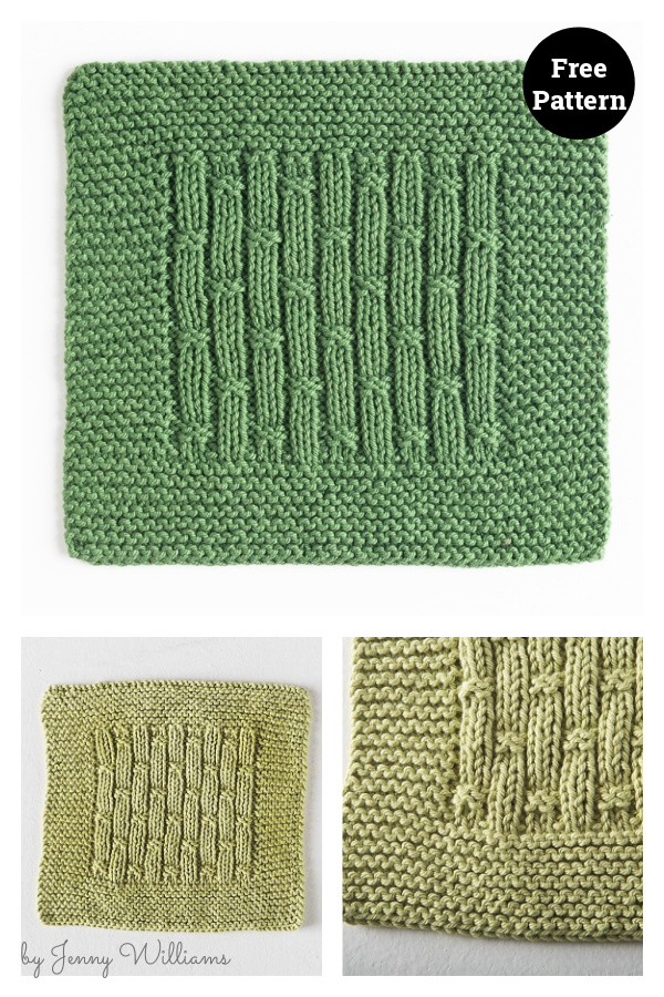 Bamboo Stitch Dish Cloth Free Knitting Pattern
