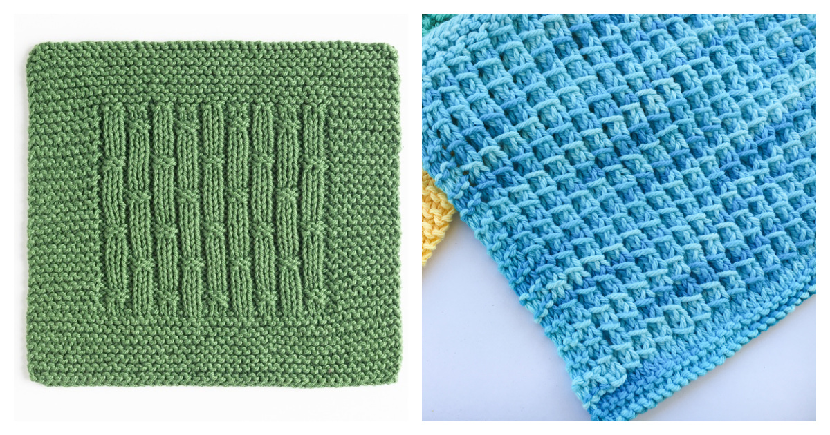 Bamboo Stitch Dish Cloth Free Knitting Pattern
