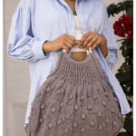 Bobble Stitch Gray Handbag Free Knitting Pattern