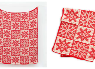 Mosaic Snowflakes Blanket Free Knitting Pattern