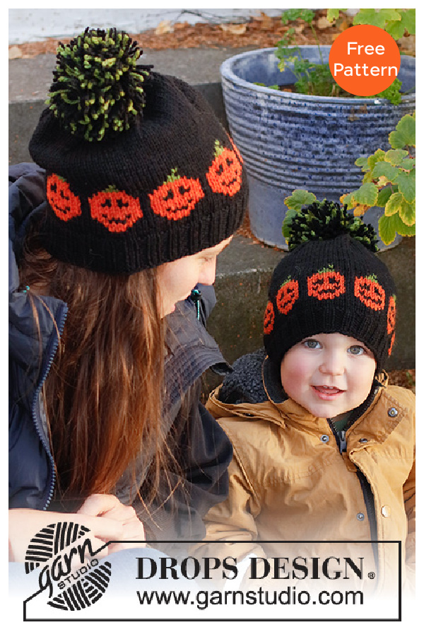 Pumpkin Bits Hat Free Knitting Pattern