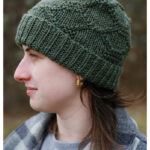 Simple Diamond Motif Scout Beanie Hat Free Knitting Pattern