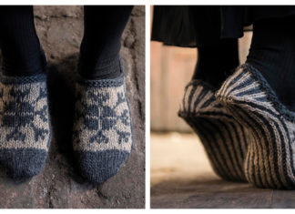 Smide Colorwork Slippers Free Knitting Pattern