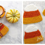Candy Corn Coaster Free Knitting Pattern and Video Tutorial
