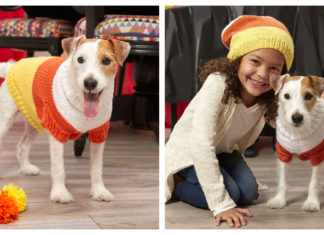 Candy Corn Dog Sweater Free Knitting Patt