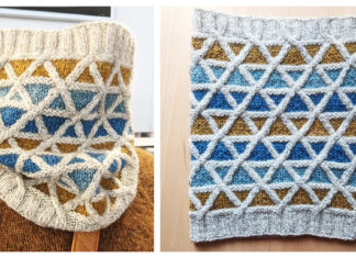 Expo 67 Geometric Cowl Free Knitting Pattern