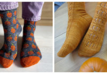 Halloween Pumpkin Socks Knitting Patterns