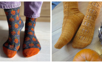 Halloween Pumpkin Socks Knitting Patterns