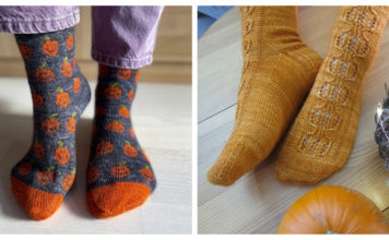 Halloween Pumpkin Socks Knitting Patterns