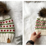 Holiday Hearts Hat Free Knitting Pattern