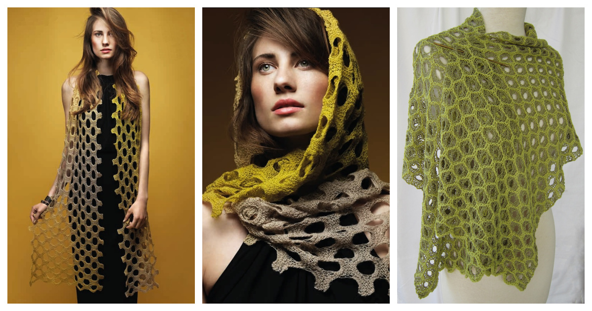 Honeycomb Lace Shawl Free Knitting Pattern