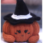 Little Halloween Pumpkin with Hat Free Knitting Pattern