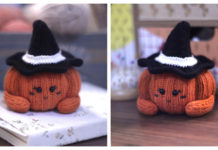 Little Halloween Pumpkin with Hat Free Knitting Pattern