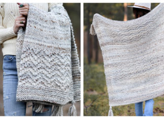 Modern Mountain Throw Blanket Free Knitting Pattern